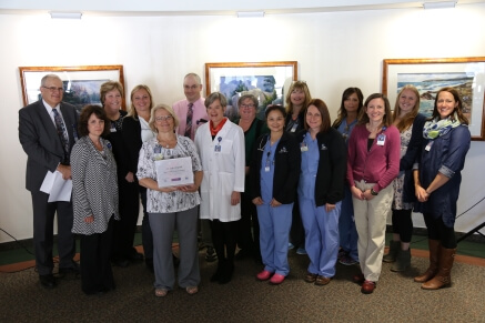 St. Luke's Birthing Center staff accepts the Baby Friendly award this past October
